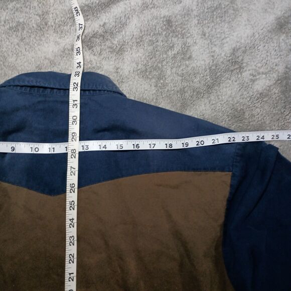 Vintage Wrangler Western Shirt Men’s XL Colorblock Snap Button Aztec Brushpopper - Picture 5 of 16